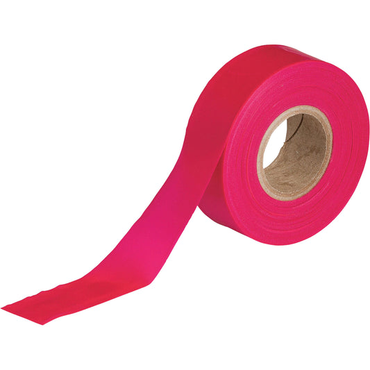 Brady Flagging Tape, 1.188" W x 150' L, Fluorescent Red