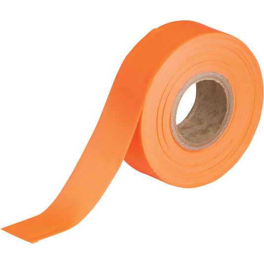 Brady Flagging Tape, 1.188" W x 150' L, Fluorescent Orange
