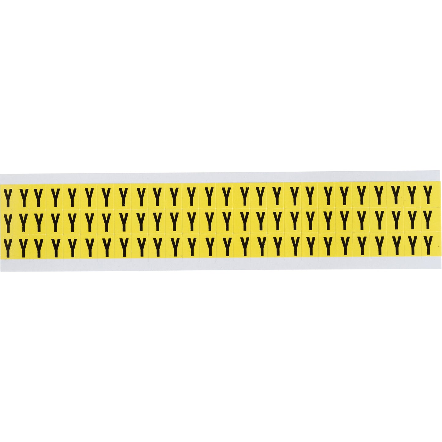Brady Repositionable Individual Number & Letter Labels, Y, 3/8" H, Black on Yellow