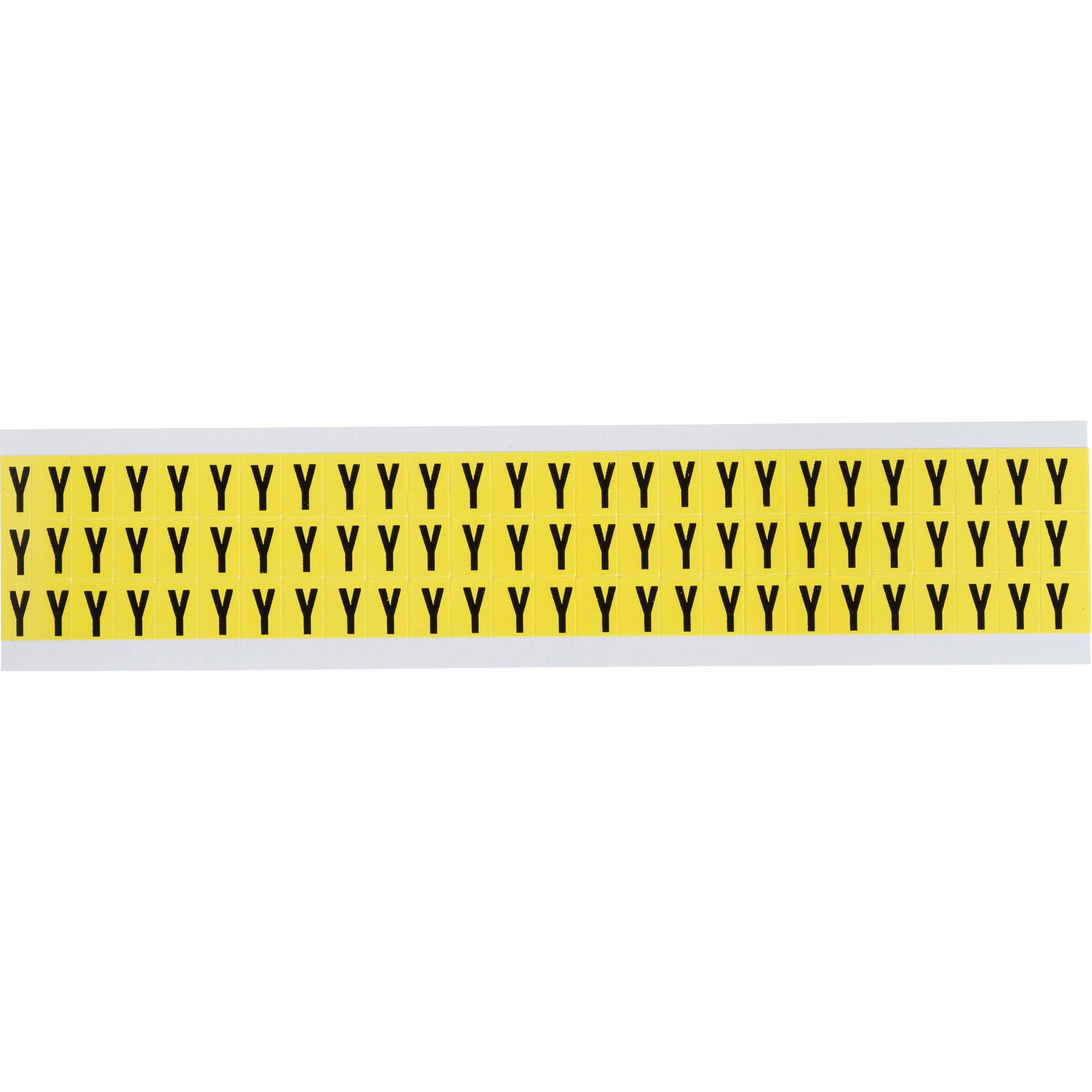 Brady Repositionable Individual Number & Letter Labels, Y, 3/8" H, Black on Yellow