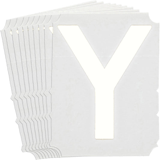 Brady Quick-Align® Individual Gothic Number & Letter Labels, Y, 4" H, White