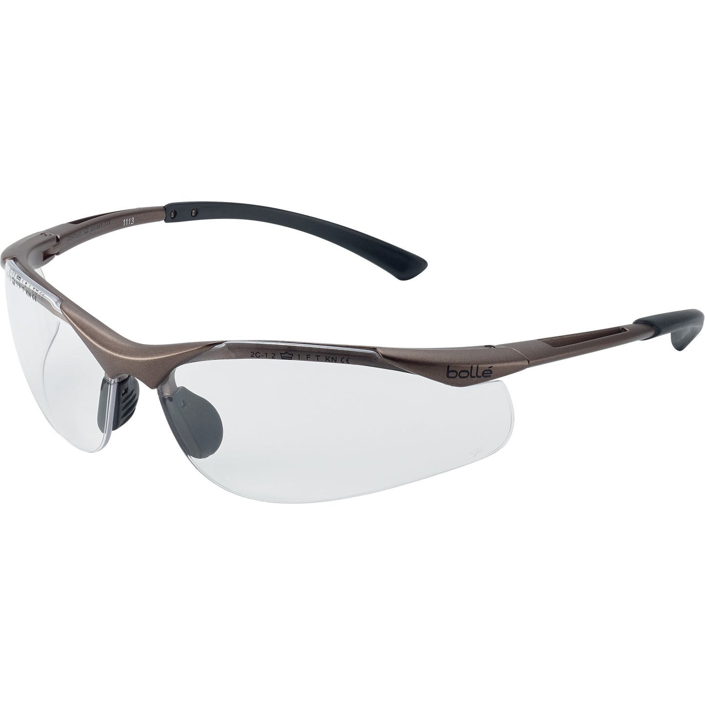 Bollé Safety Contour Safety Glasses, Clear Lens, Anti-Fog/Anti-Scratch