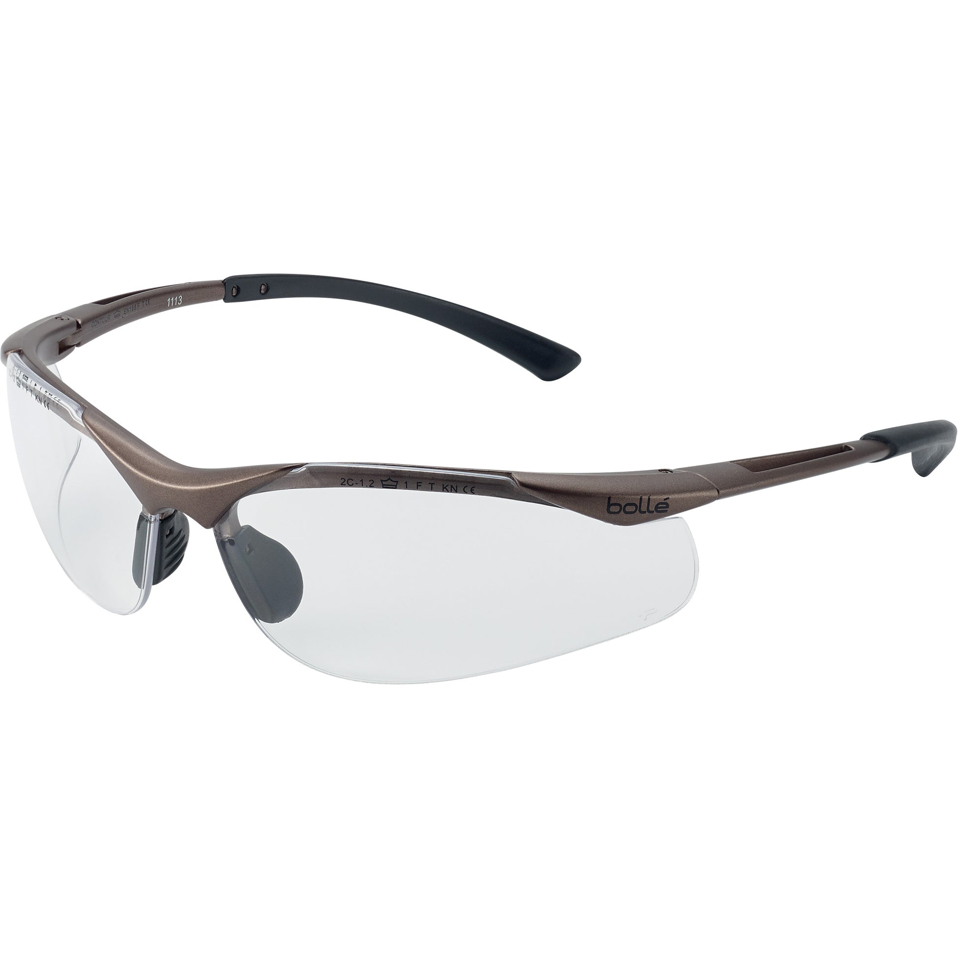 Bollé Safety Contour Safety Glasses, Clear Lens, Anti-Fog/Anti-Scratch