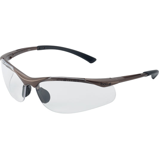 Bollé Safety Contour Safety Glasses, Clear Lens, Anti-Fog/Anti-Scratch
