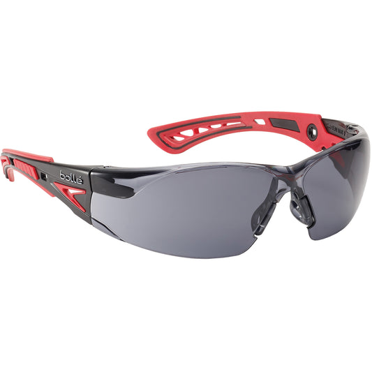 Bollé Safety Rush+ Safety Glasses, Grey/Smoke Lens, Anti-Fog/Anti-Scratch, Meets/Exceeds CSA Z94.3