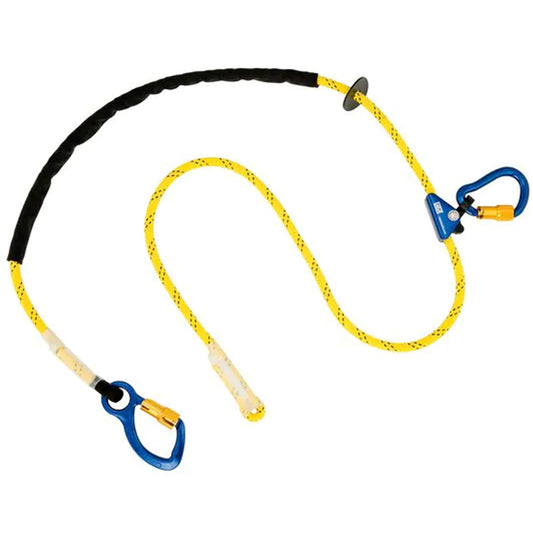 3M DBI Sala Fall Protection Pole Climber's Adjustable Rope Lanyard, 1 Legs, 8', CSA Class A, Nylon