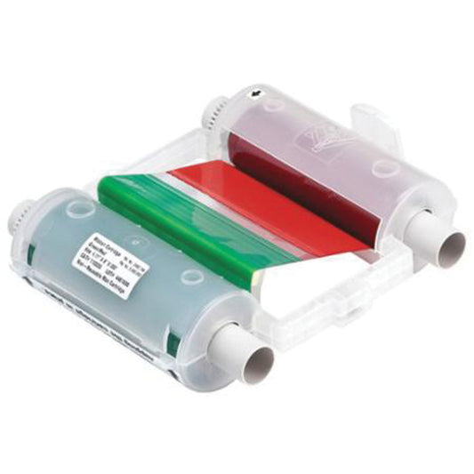 Brady Series R10000 Printer Ribbon, 4.11" x 200', Green/Red