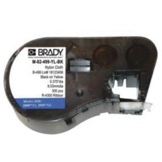 Brady BMP51/53 NYLON CLOTH LBEL CART.BLK ON YLW,240/RL