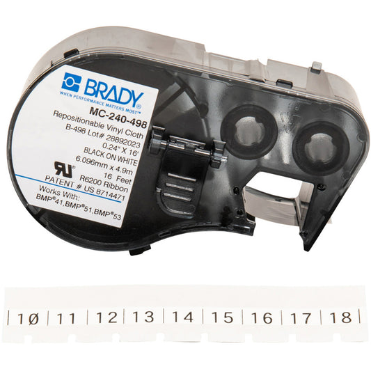 Brady Cloth Label Maker Cartridge, Black