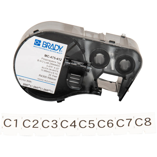 Brady Wire Marking Tag Label Maker Cartridge, Black