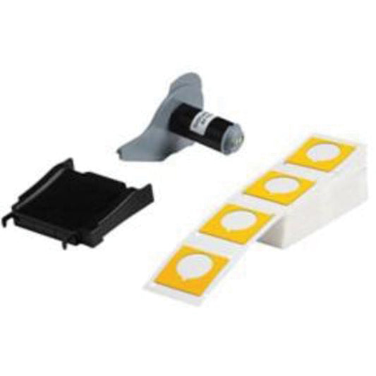Brady Raised Push-Button Panel Labels, Polyester, 1.8" L x 1.8" H, Yellow