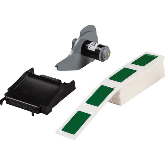 Brady Raised Panel Labels, Polyester, 1" L x 2" H, Green