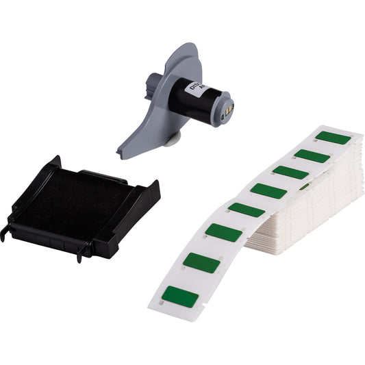 Brady Raised Panel Labels, Polyester, 1.06" L x 0.49" H, Green