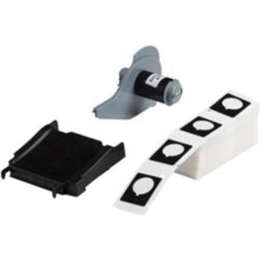 Brady Raised Push-Button Panel Labels, Polyester, 1.2" L x 1.5" H, Black