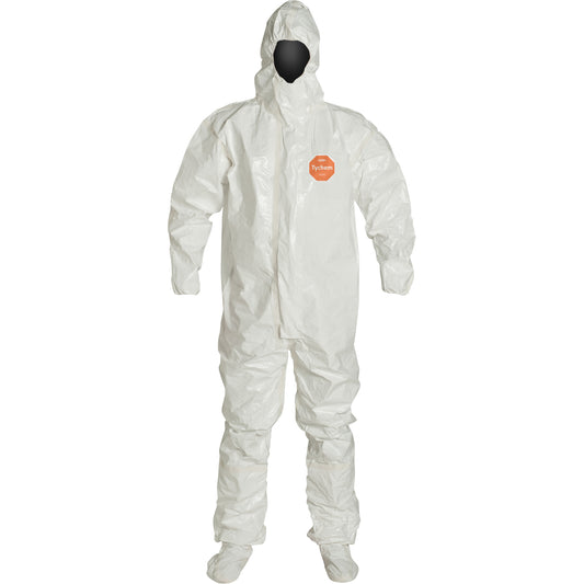Dupont Personal Protection Hooded Coveralls, Tychem® 4000, Large, White
