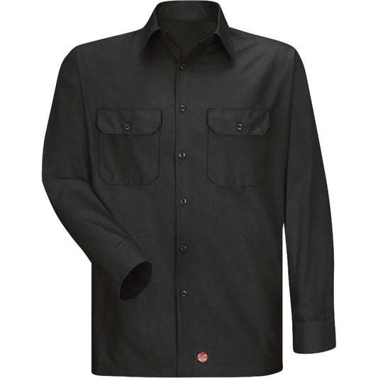 Red Kap Long Sleeve Ripstop Shirt, Men's, 2X-Large, Black