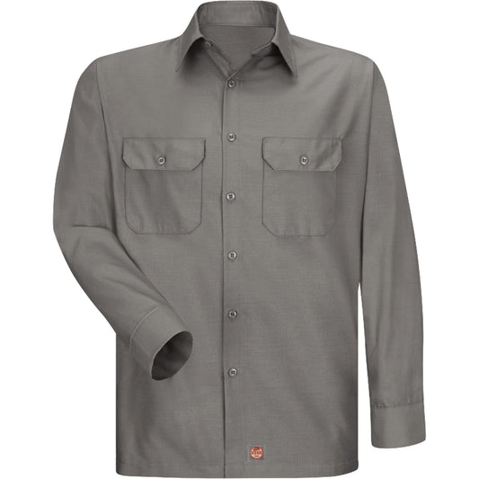 Red Kap Long Sleeve Ripstop Shirt, Men's, 2X-Large, Grey