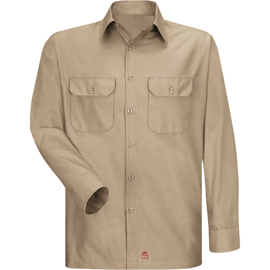 Red Kap Long Sleeve Ripstop Shirt, Men's, X-Large, Khaki