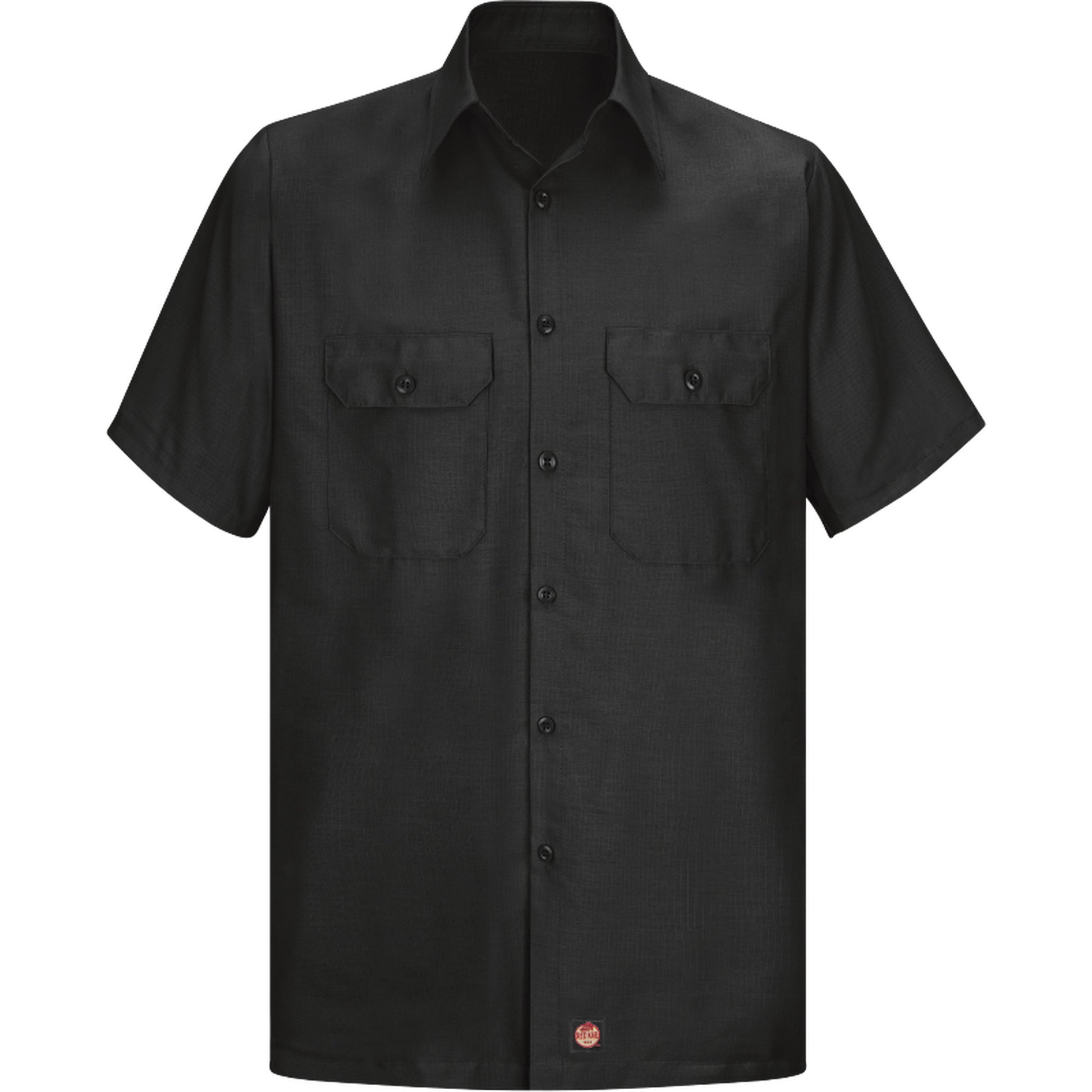 Red Kap Short Sleeve Ripstop Shirt, Men's, Small, Black