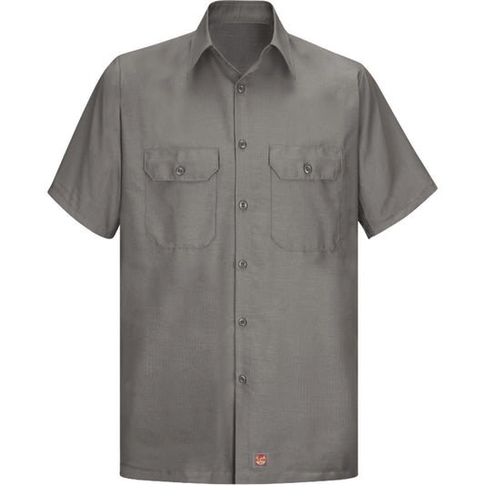 Red Kap Short Sleeve Ripstop Shirt, Men's, X-Large (Tall), Grey