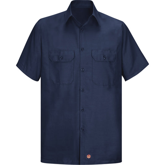 Red Kap Short Sleeve Ripstop Shirt, Men's, 2X-Large (Tall), Navy Blue