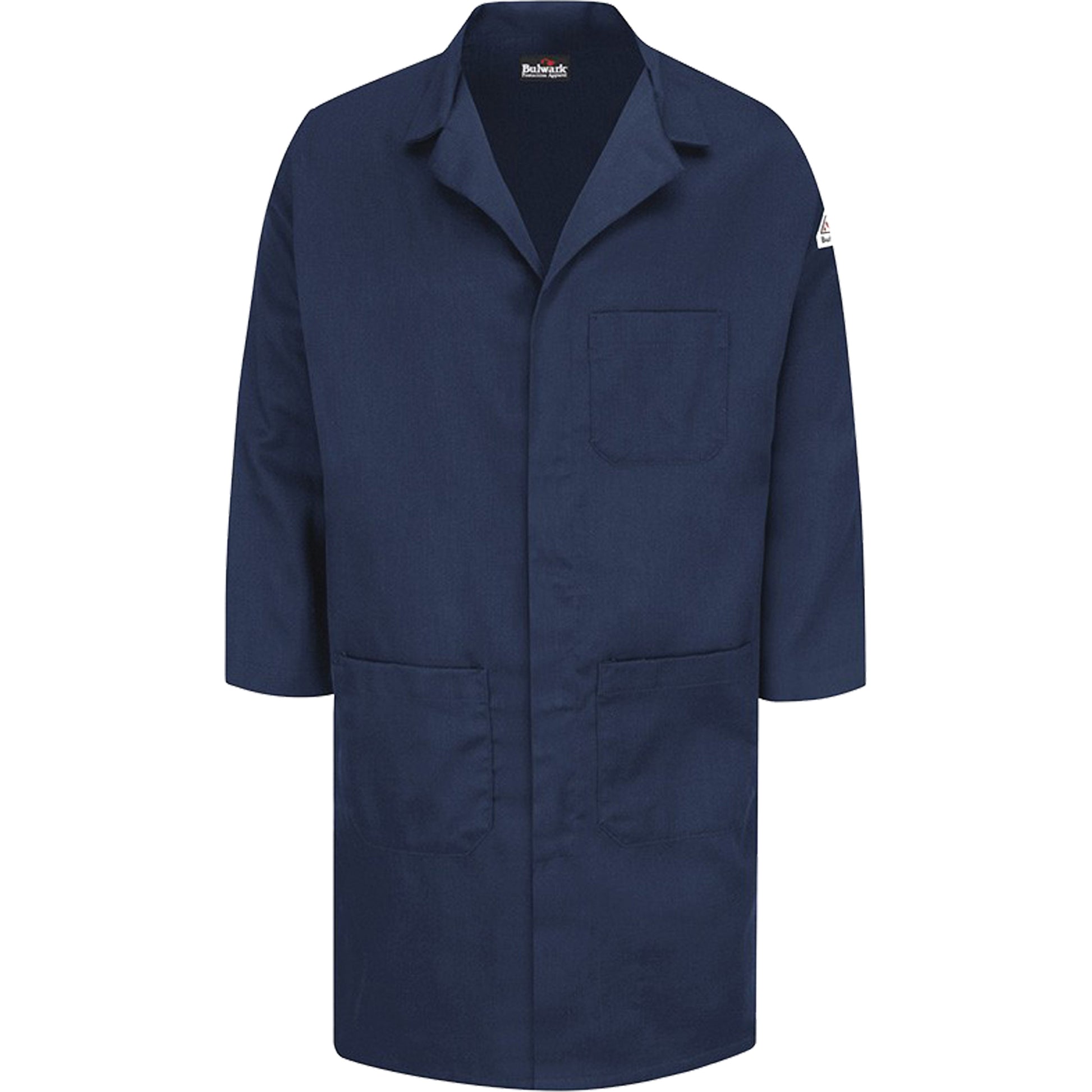 Bulwark Excel FR® ComforTouch® Lab Coat, Cotton, Medium, Navy Blue