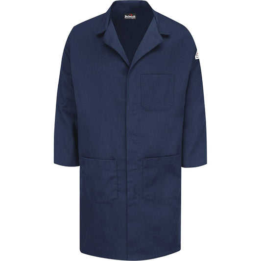 Bulwark Excel FR® ComforTouch® Lab Coat, Cotton, Medium, Navy Blue