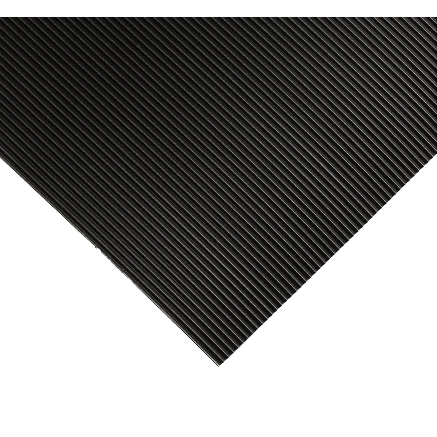 Wearwell Corrugated Switchboard Matting No.702, 4' W x 20' L, 1/4" Thickness, Black, PVC