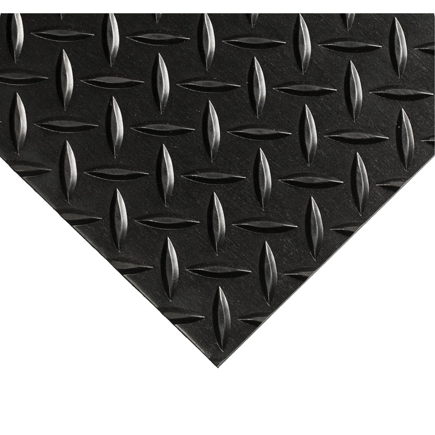 Wearwell Diamond-Plate Switchboard Matting No.701, 3' W x 5' L, 1/4" Thickness, Black/Yellow, PVC