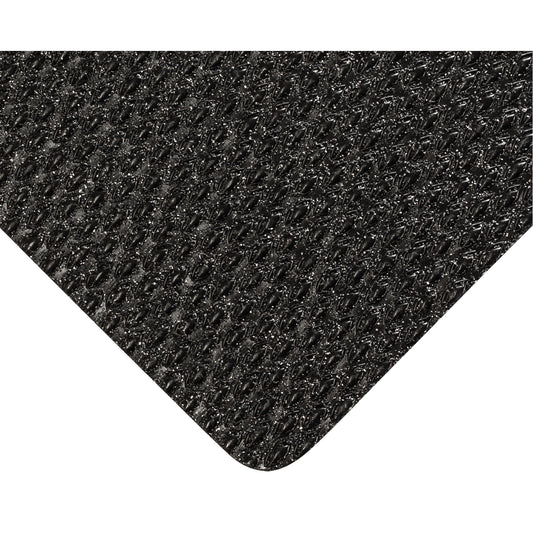 Wearwell Abrasive Coated Kushion Walk Mats No.480, Unslotted, 3' x 20' x 3/8", Black, PVC