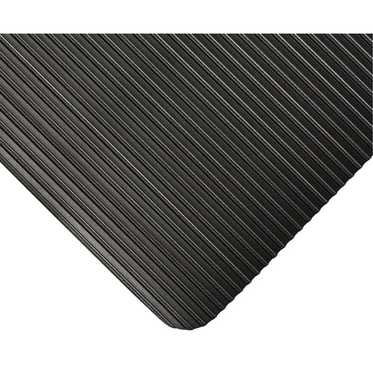 Wearwell KleenSweep Mat No.391, Runner, 3' x 105' x 1/8", Black