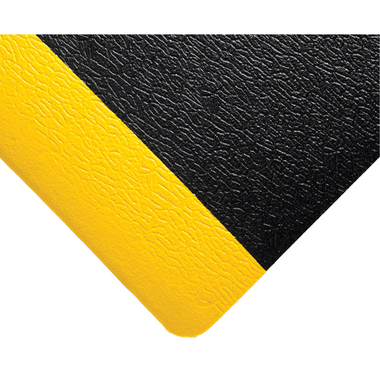 Wearwell Soft Step Mats No.427, Pebbled, 3' x 5' x 3/8", Black/Yellow, PVC Sponge