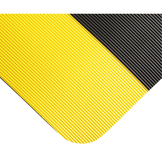 Wearwell Double Duty Switchboard Mats No.720, Corrugated, 3' x 20' x 5/8", Black/Yellow, PVC