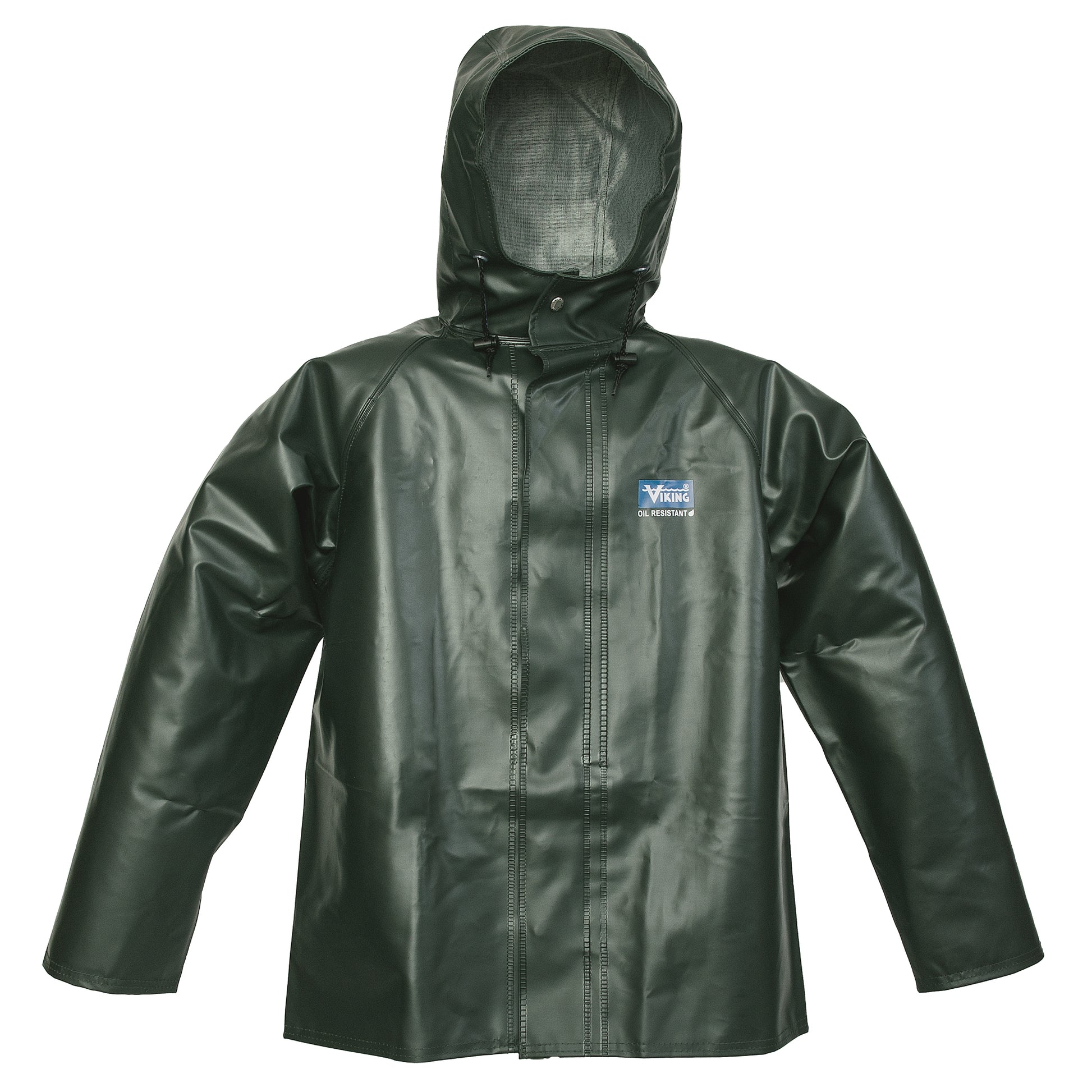 Viking Journeyman Chemical Resistant Rain Jacket, X-Large, Green, Polyester/PVC
