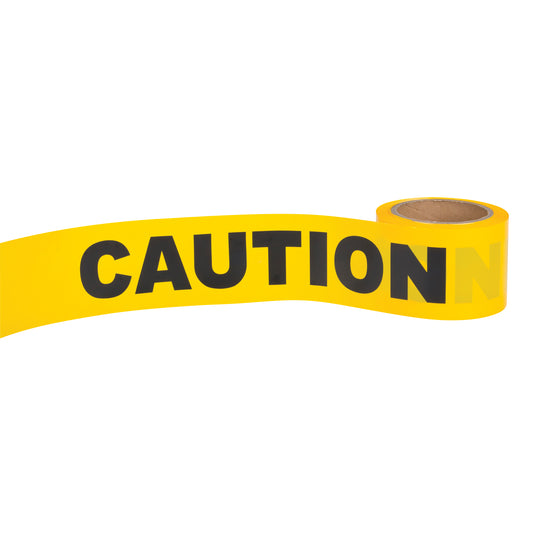 Zenith Safety Products "Caution" Barricade Tape, English, 3" W x 300' L, 1.5 mils, Black on Yellow