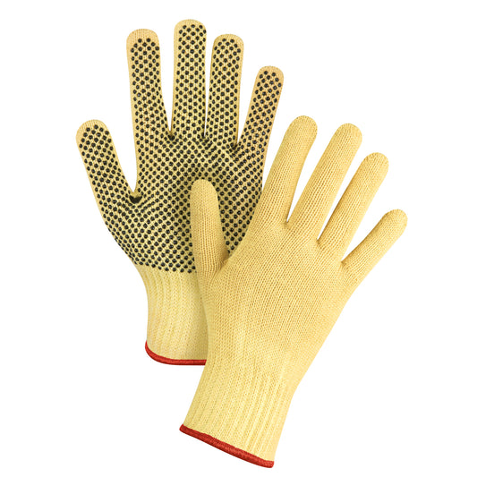 Zenith Safety Products Dotted Seamless String Knit Gloves, Size Small/7, 7 Gauge, PVC Coated, Kevlar® Shell, ASTM ANSI Level A2/EN 388 Level 3