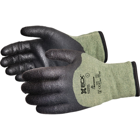 Superior Glove Works Ltd. Emerald CX® Cut-Resistant Gloves, Size X-Large/10, 13 Gauge, PVC Coated, Stainless Steel/Kevlar® Shell, EN 388 Level 4