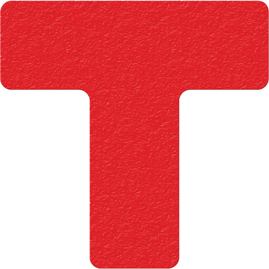 Incom Top Tape & Label Lean 5S Manufacturing Markers, T, 6" L x 6" W, Red, Vinyl