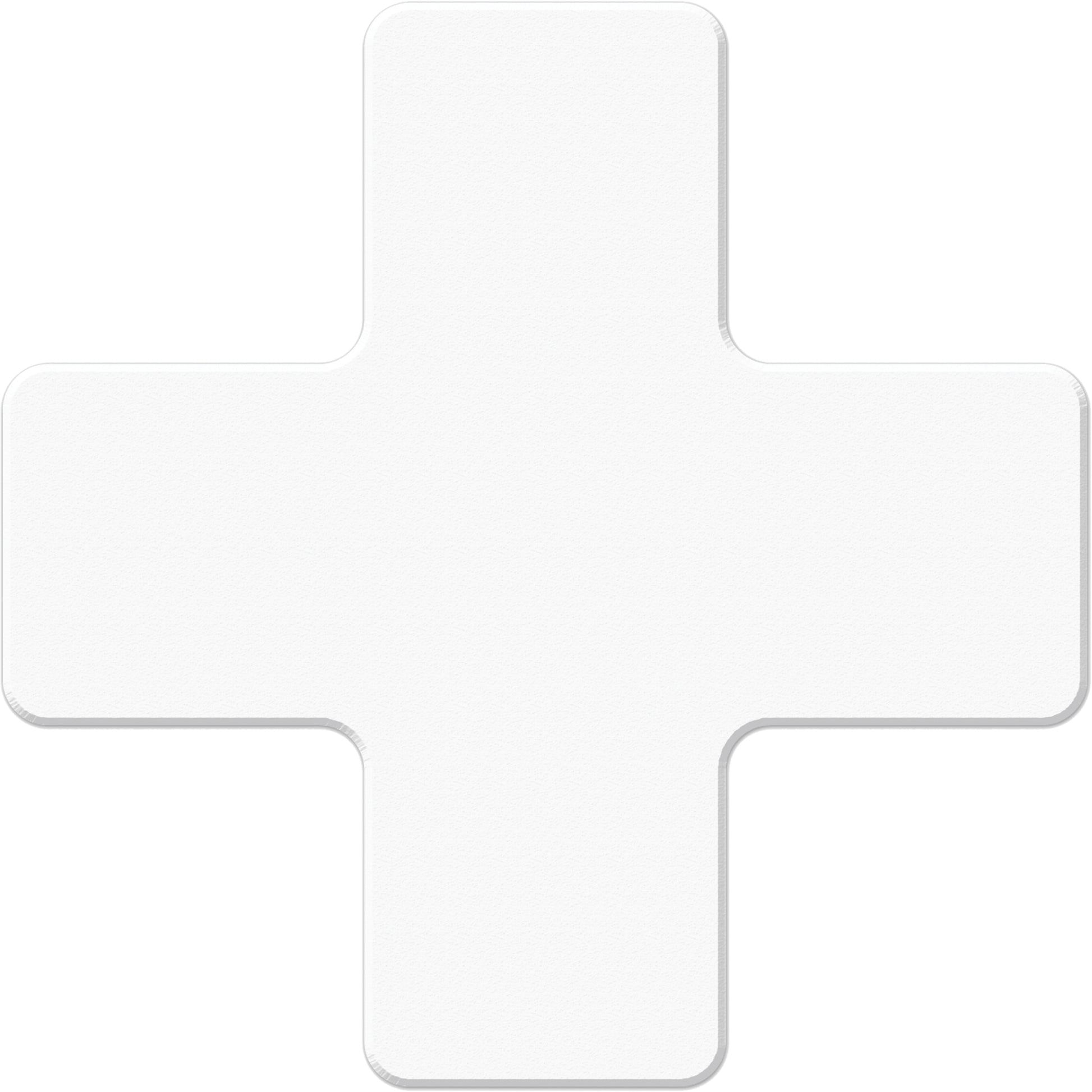 Incom Top Tape & Label Armor Stripe Lean/5S Markers, Cross, 6" L x 6" W, White, Plastic