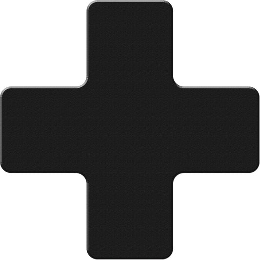 Incom Top Tape & Label Armor Stripe Lean/5S Markers, Cross, 6" L x 6" W, Black, Plastic