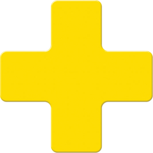 Incom Top Tape & Label Armor Stripe Lean/5S Markers, Cross, 6" L x 6" W, Yellow, Plastic