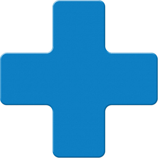 Incom Top Tape & Label Armor Stripe Lean/5S Markers, Cross, 6" L x 6" W, Blue, Plastic