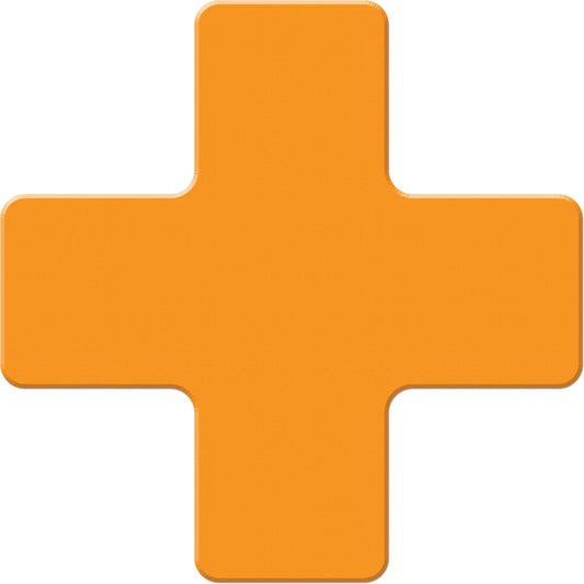 Incom Top Tape & Label Armor Stripe Lean/5S Markers, Cross, 6" L x 6" W, Orange, Plastic