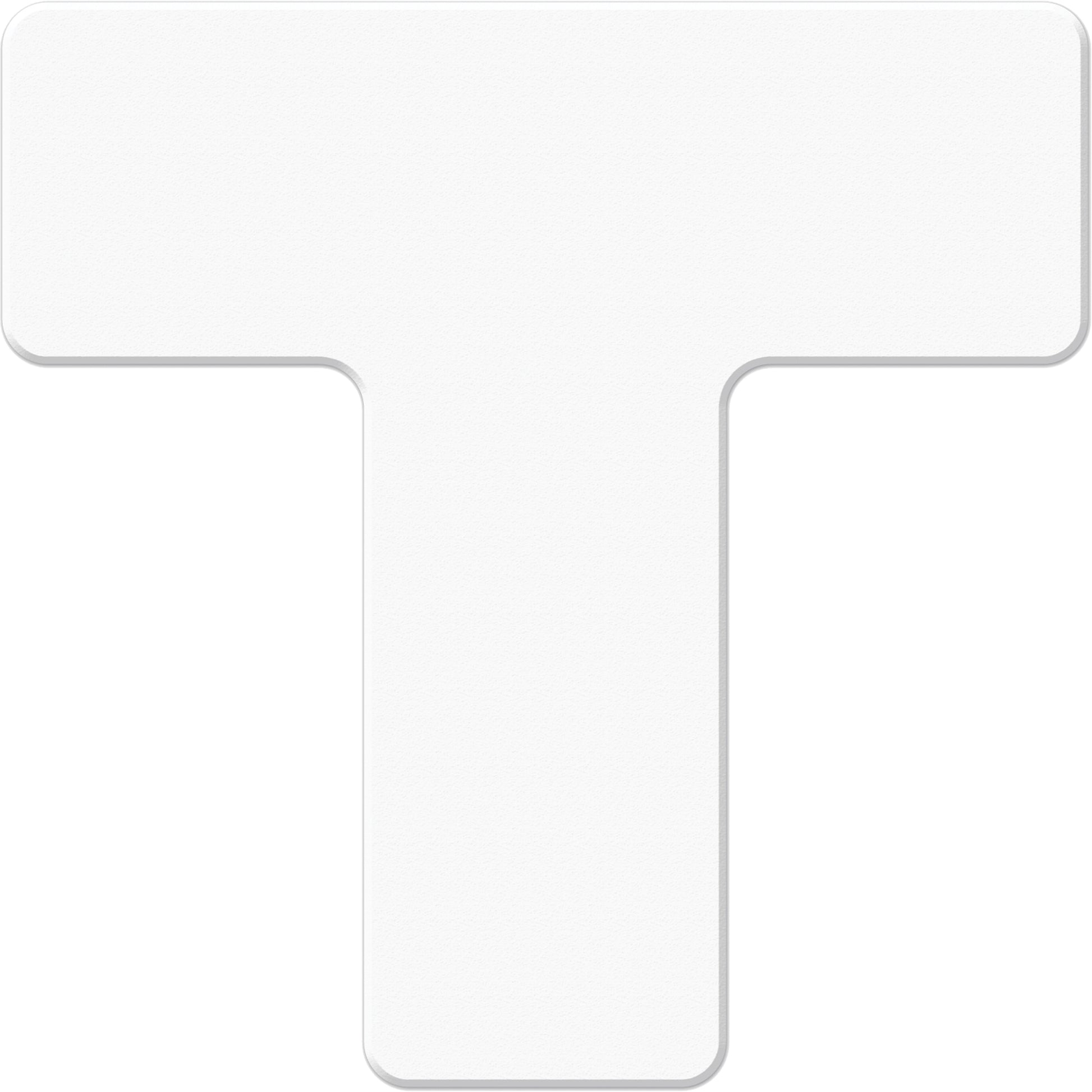 Incom Top Tape & Label Armor Stripe Lean/5S Markers, T, 6" L x 6" W, White, Plastic