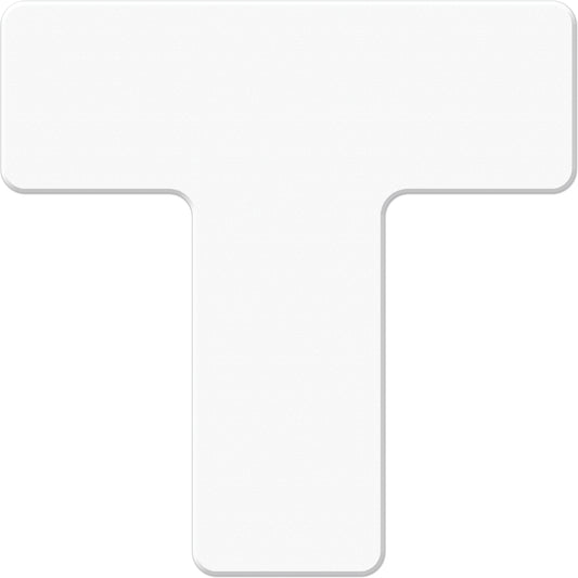 Incom Top Tape & Label Armor Stripe Lean/5S Markers, T, 6" L x 6" W, White, Plastic