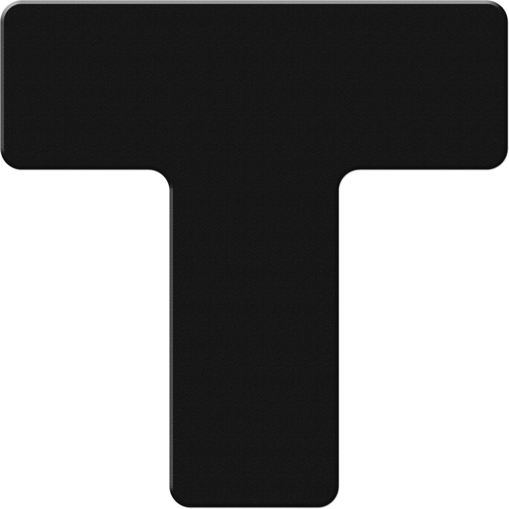Incom Top Tape & Label Armor Stripe Lean/5S Markers, T, 6" L x 6" W, Black, Plastic