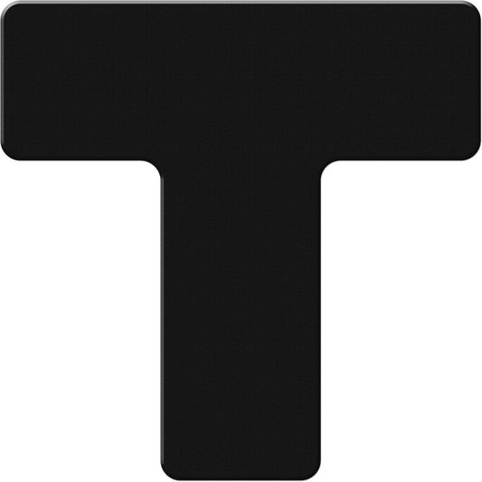 Incom Top Tape & Label Armor Stripe Lean/5S Markers, T, 6" L x 6" W, Black, Plastic