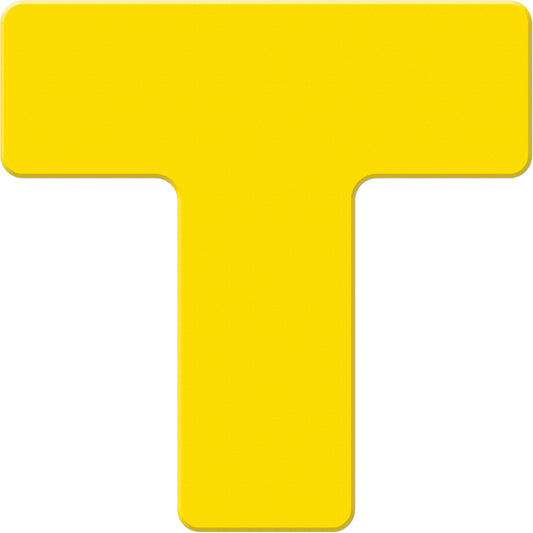 Incom Top Tape & Label Armor Stripe Lean/5S Markers, T, 6" L x 6" W, Yellow, Plastic