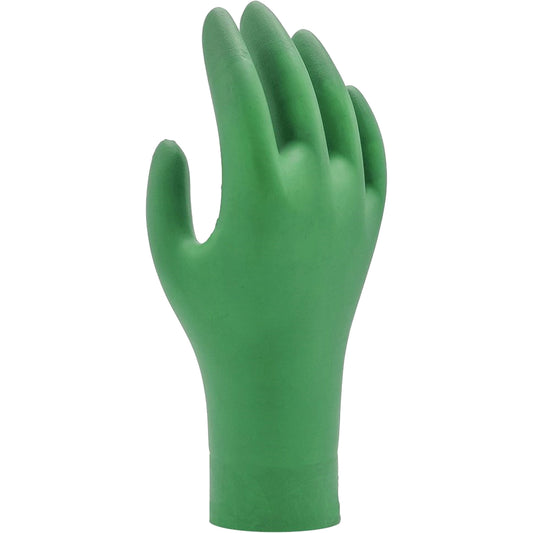 Showa 6110PF Biodegradable Gloves, Large, Nitrile, 4-mil, Powder-Free, Green