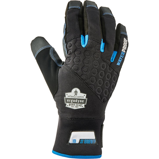 Ergodyne ProFlex® 818WP Performance Thermal Waterproof Utility Gloves, Polyurethane Palm, Size Small